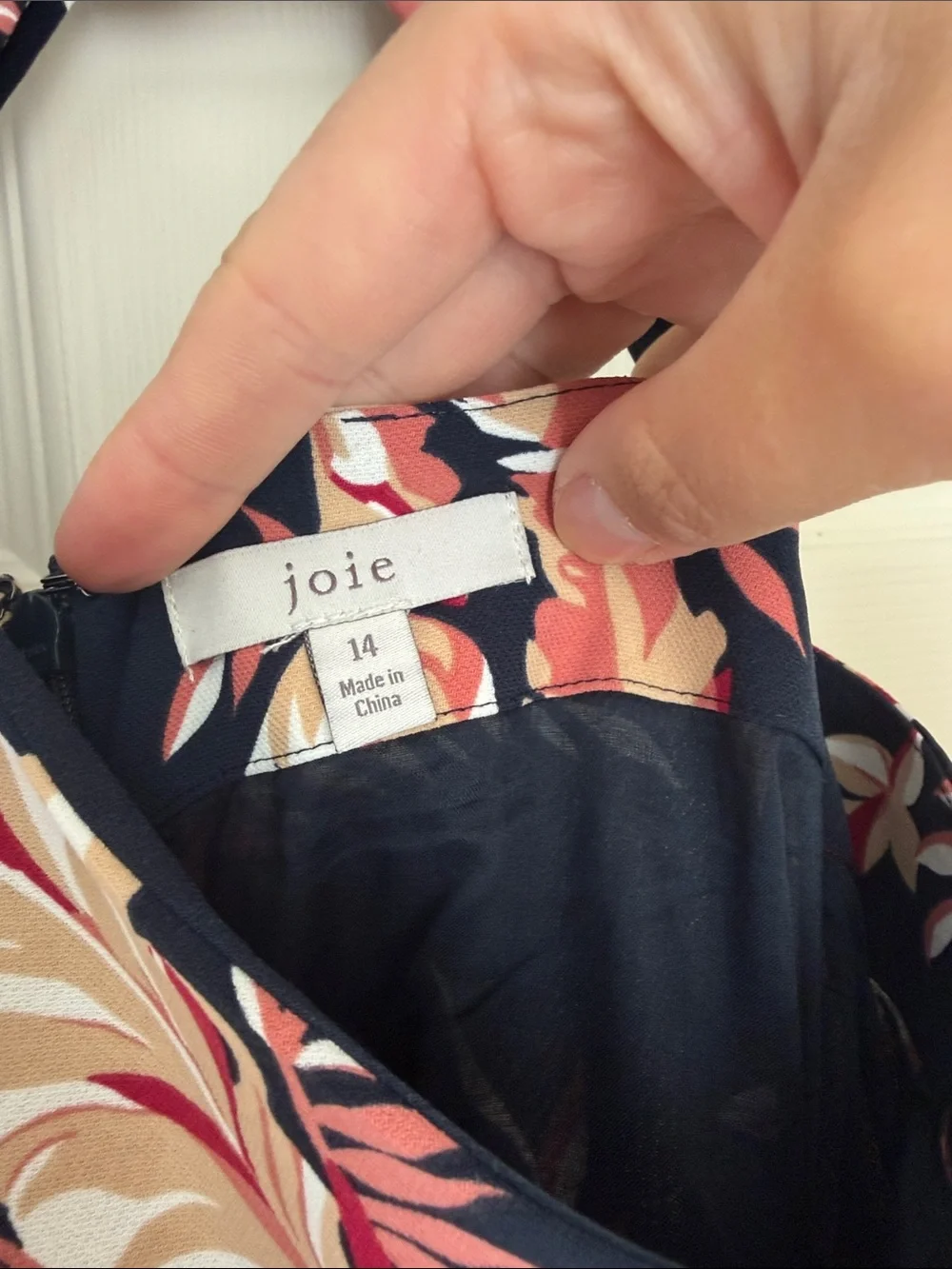 Joie Navy Floral Cross-Back Jumpsuit